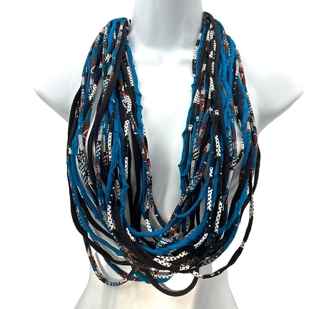 Dona Bela Shreds Shred Lite upcycled fabric necklace scarf boho jewelry NEW neck